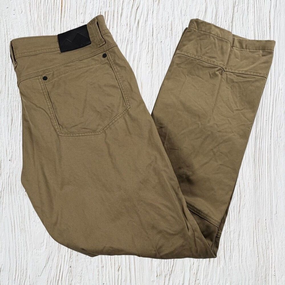 Wrangler ATG Mens 38x30 Brown Canvas Utility Pants All Terrain Gear Stretch